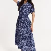 Abstract Printed Elasticated Waist Dress