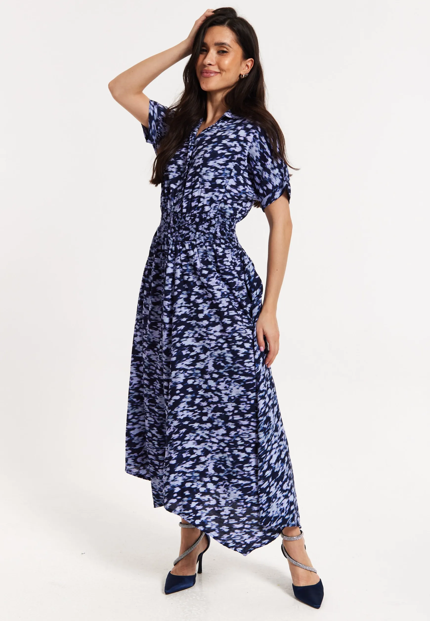 Abstract Printed Elasticated Waist Dress