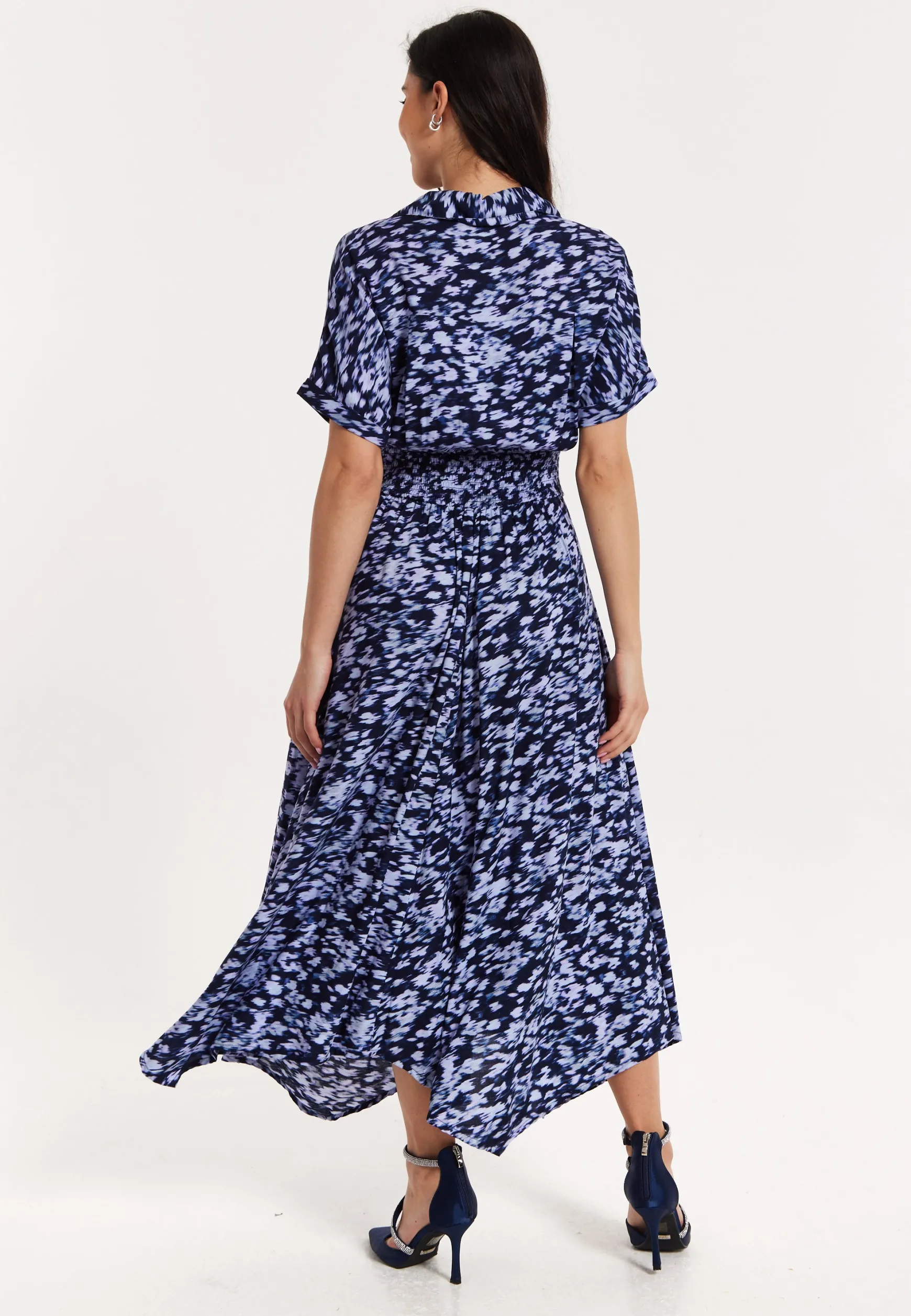 Abstract Printed Elasticated Waist Dress