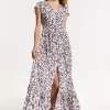 Animal Print Maxi Dress with Front Slit