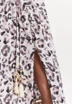 Animal Print Maxi Dress with Front Slit