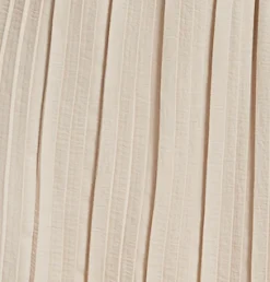 Beige Pleated Midi Dress with Tie Waist