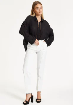 Black Sheer Relaxed Fit Shirt