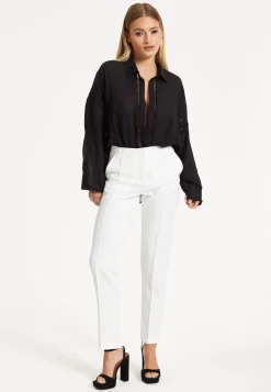 Black Sheer Relaxed Fit Shirt