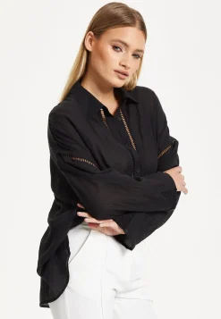 Black Sheer Relaxed Fit Shirt