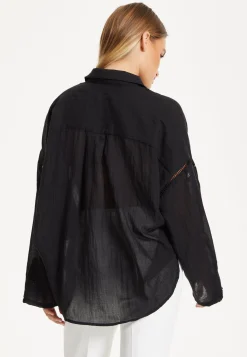 Black Sheer Relaxed Fit Shirt