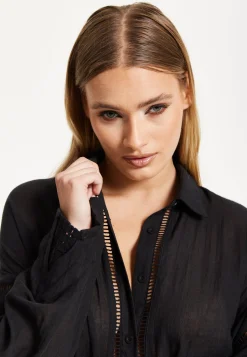 Black Sheer Relaxed Fit Shirt
