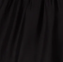 Black Shirred Waist Satin Maxi Dress