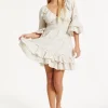 Cream Broderie Anglaise Mini Dress