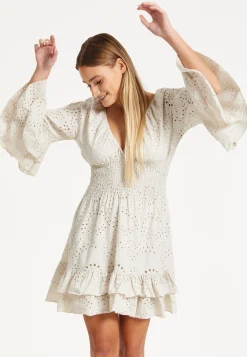 Cream Broderie Anglaise Mini Dress