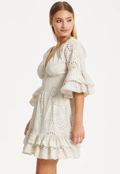 Cream Broderie Anglaise Mini Dress