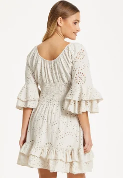 Cream Broderie Anglaise Mini Dress