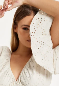 Cream Broderie Anglaise Mini Dress