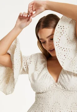 Cream Broderie Anglaise Mini Dress