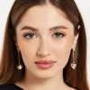 Crystal Diamond Heart Glass Earrings