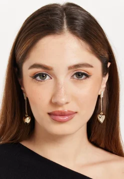 Crystal Diamond Heart Glass Earrings
