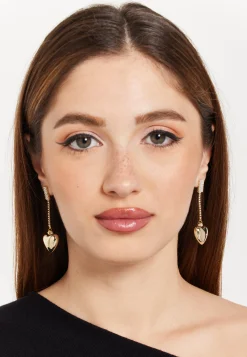 Crystal Diamond Heart Glass Earrings