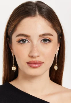 Crystal Diamond Heart Glass Earrings
