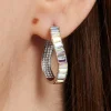 Crystal Oval Hoop Earrings