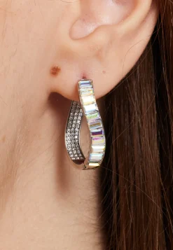 Crystal Oval Hoop Earrings