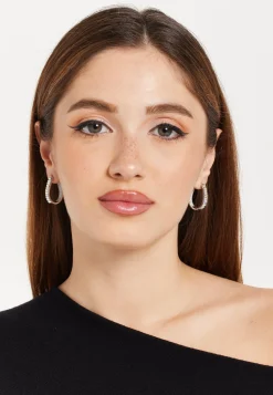 Crystal Oval Hoop Earrings