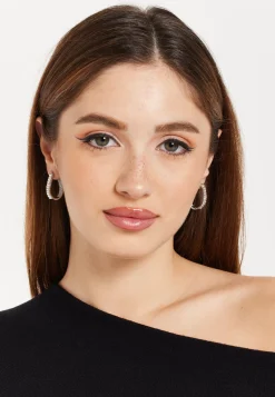 Crystal Oval Hoop Earrings
