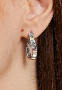 Crystal Oval Hoop Earrings