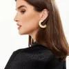 Divine Grace Flattened Hoop Earrings in Gold