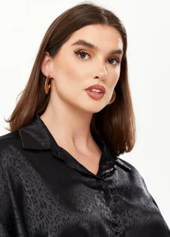Divine Grace Flattened Hoop Earrings in Gold