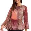 Divine Grace Multicolour Print Pleated Blouse