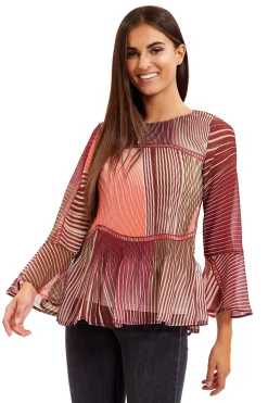 Divine Grace Multicolour Print Pleated Blouse