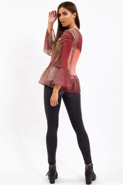 Divine Grace Multicolour Print Pleated Blouse