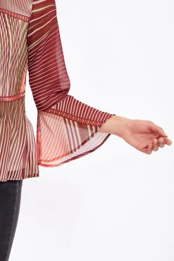 Divine Grace Multicolour Print Pleated Blouse