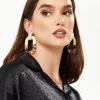 Divine Grace Rectangular Hoop Earrings in Cream, Tan & Brown
