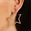 Five-Pointed Star Diamond Earrings Gold