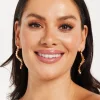 Gold Heart Long Earrings