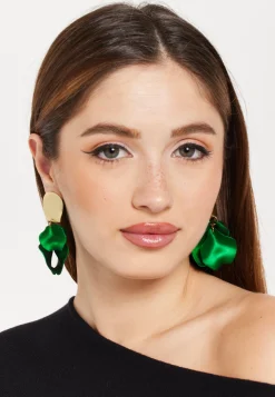 Green&Gold Paddle Matte Earrings