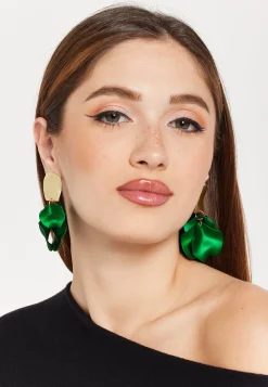 Green&Gold Paddle Matte Earrings