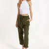 Khaki Jogger Pants with Drawstring Waist