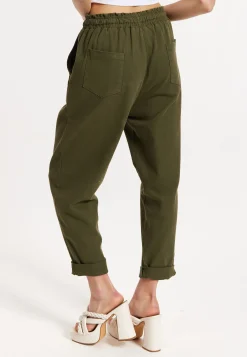 Khaki Jogger Pants with Drawstring Waist