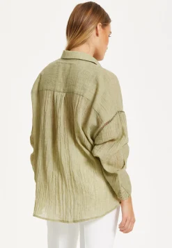 Khaki Sheer Relaxed Fit Shirt