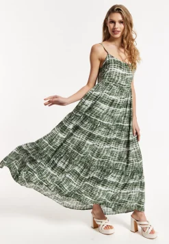 Khaki Tie-Dye Cami Maxi Dress
