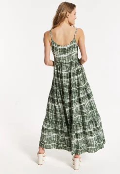 Khaki Tie-Dye Cami Maxi Dress