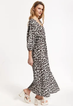 Leopard Print  V-Neck Maxi Dress