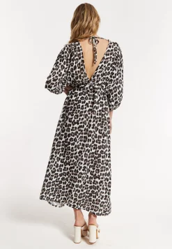 Leopard Print  V-Neck Maxi Dress