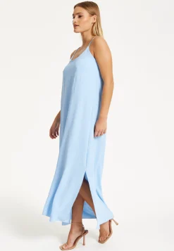 Light Blue Cross-Back Maxi Dress
