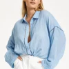 Light Blue Sheer Relaxed Fit Shirt