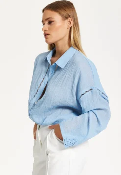 Light Blue Sheer Relaxed Fit Shirt