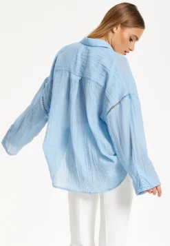 Light Blue Sheer Relaxed Fit Shirt
