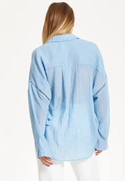Light Blue Sheer Relaxed Fit Shirt